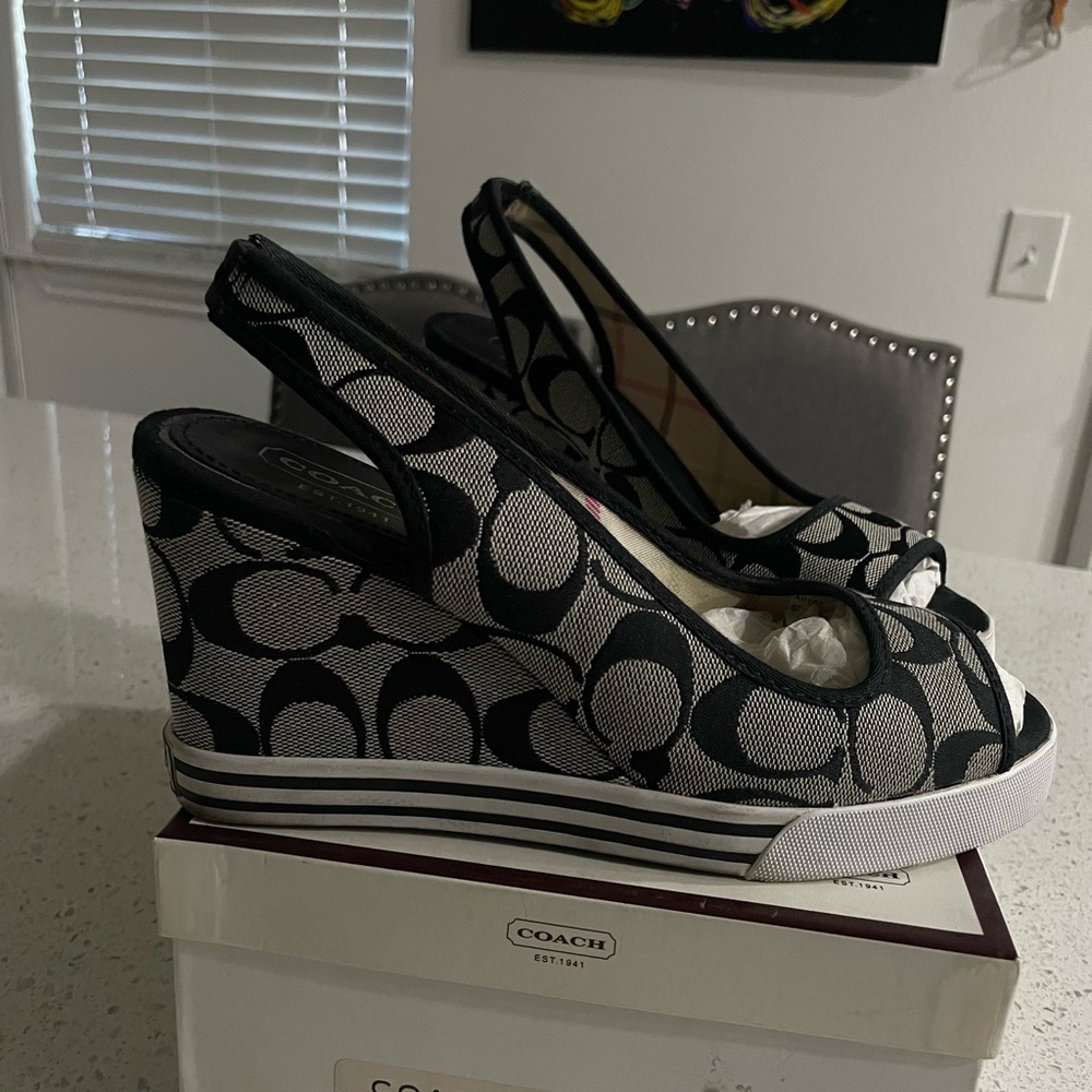 Coach White and Black Shoe Box